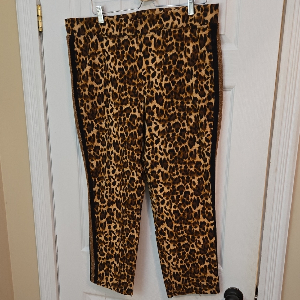 Joseph Ribkoff Brown and Black Leopard Print Leggings